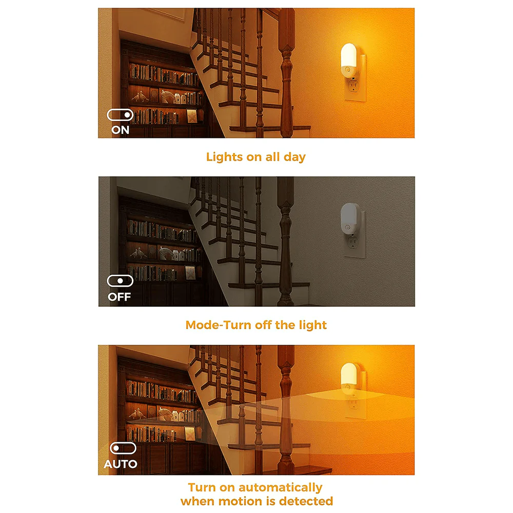Anti-Blue LED Night Light Motion Sensor - Amber - Image 10