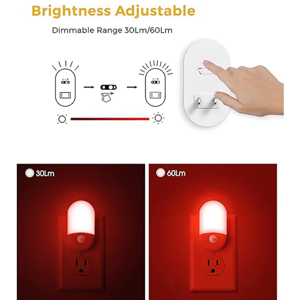 Anti-Blue LED Night Light Motion Sensor - Red - Image 5
