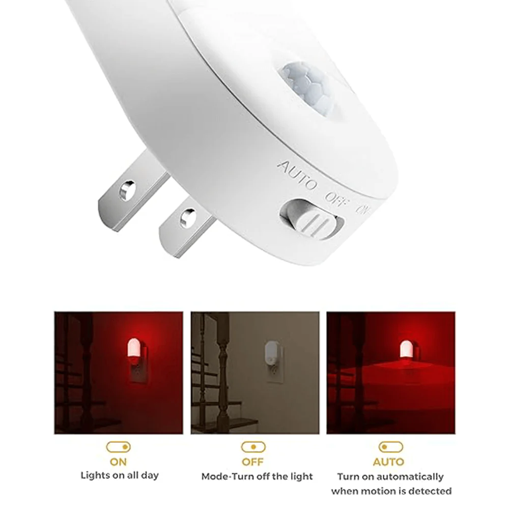 Anti-Blue LED Night Light Motion Sensor - Red - Image 6