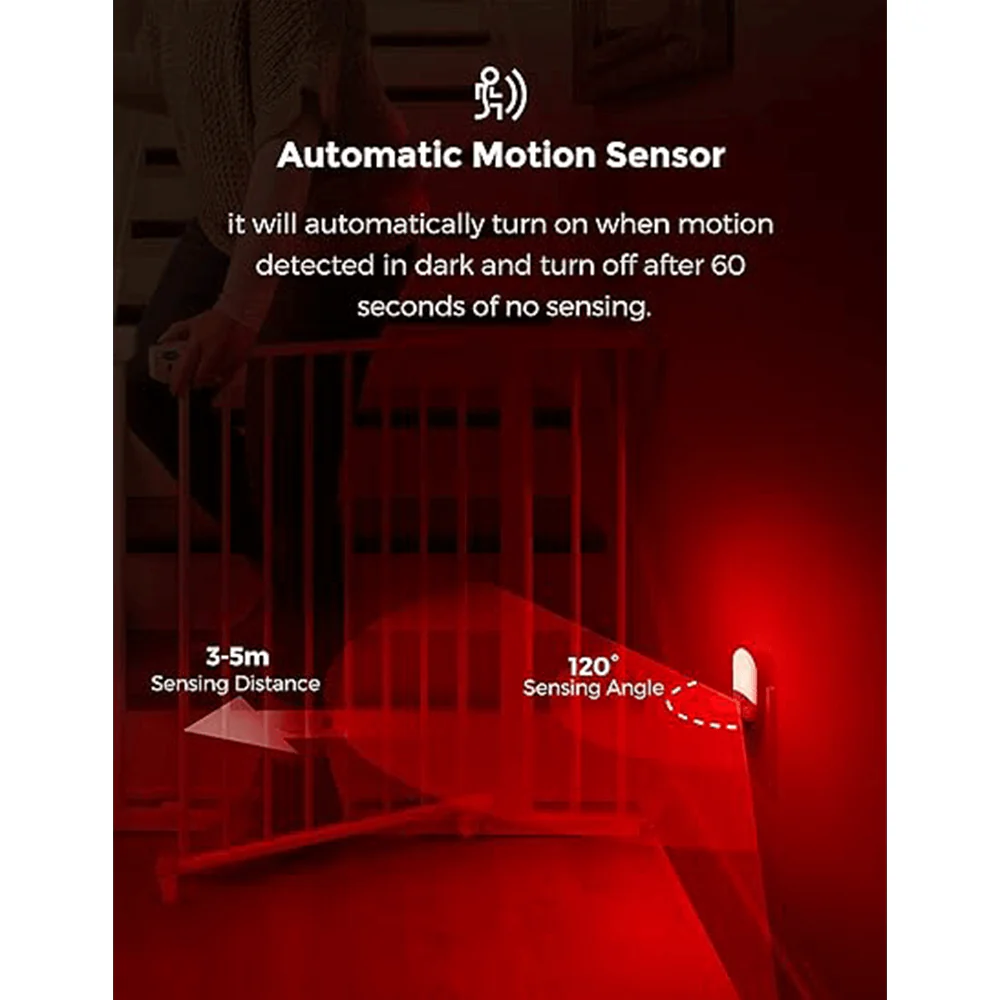 Anti-Blue LED Night Light Motion Sensor - Red - Image 8