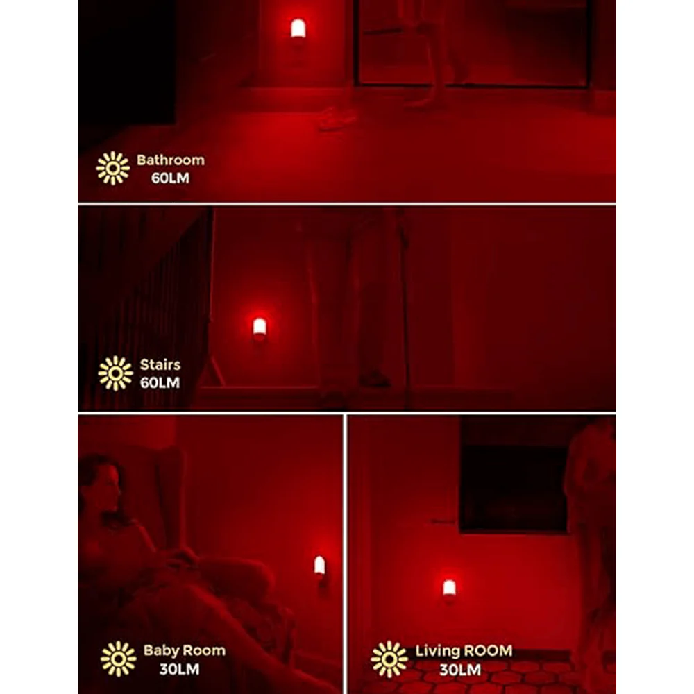 Anti-Blue LED Night Light Motion Sensor - Red - Image 9